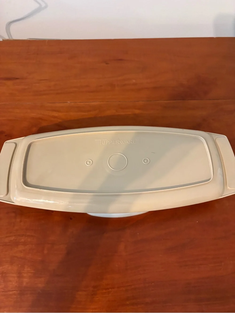 Vintage Tupperware Serving Tray & Snack Container Set Almond Beige